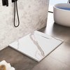 Rea BAZALT CARRARA WHITE štvorcová sprchová vanička 90 x 90 x 2,5 cm, povrch štruktúra, biela K7002