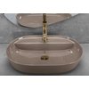 Rea AURA BEIGE SHINY keramické umývadlo na dosku 60,5 x 40,5 cm REA-U6381