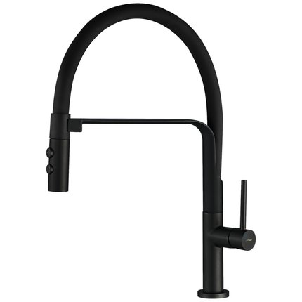 Kuchinox SILUETTO drezová vodovodná batéria s výtokom v tvare „U“, čierna BQU_B78D