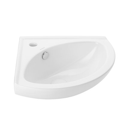 Uptrend – Rohové umývadlo na stenu Corner 56 × 48 cm biele lesklé TR41196