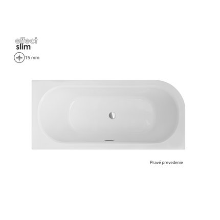 Besco AVITA Slim+ akrylátová vaňa pravá 150 x 75 cm #WAV-150-NLP