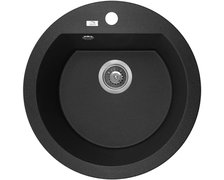 Laveo DAFNE granitový drez 51 x 51 cm, čierny SBD_780T