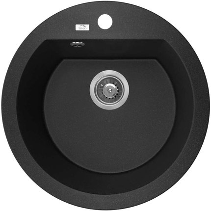 Laveo DAFNE granitový drez 51 x 51 cm, čierny SBD_780T