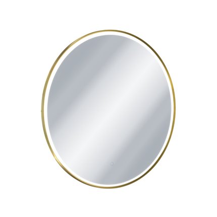 Excellent CORIDO okrúhle LED zrkadlo v hliníkovom ráme 80 cm, vyhrievacia podložka, brúsená zlatá DOEX.CO080.GB