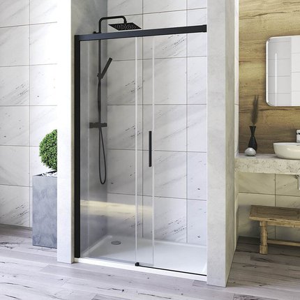Aquatek WELLNESS BLACK B2 sprchové dvere 135 x 200 cm, sklo číre, profil čierny