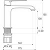 Logé Maroko MA 11 Graphite umývadlová vodovodná batéria, nízka