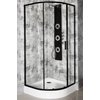 Novoterm SOLID RPS black sprchový kút s vaničkou vaničky 80 x 80 x 195 cm, sklo číre