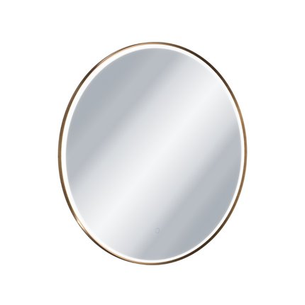Excellent CORIDO okrúhle LED zrkadlo v hliníkovom ráme 80 cm, vyhrievacia podložka, brúsená meď DOEX.CO080.CB