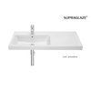 Roca GAP keramické umývadlo nástenné 100 x 46 cm, ľavé biele SUPRAGLAZE® A3270MBS00