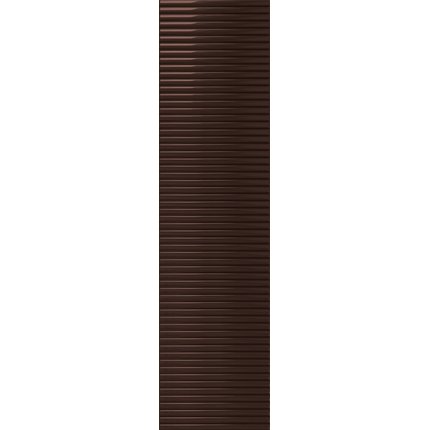 Tubadzin GROOVE Brown 1 Gloss STR lesklý obklad 7,8 x 29,8 cm