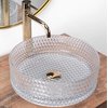 Rea CRISTAL TRANSPARENT sklené umývadlo na dosku 35,5 cm U9670