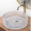 Rea CRISTAL TRANSPARENT sklené umývadlo na dosku 35,5 cm U9670