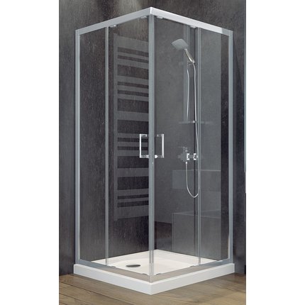 Besco MODERN štvorcový sprchový kút, sklo mrazené 80 x 80 x 185 cm