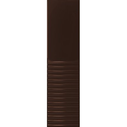 Tubadzin GROOVE Brown 2 Gloss STR lesklý obklad 7,8 x 29,8 cm