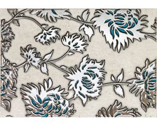 Domino Gris flower turkus dekor 25x36 cm