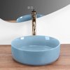 Rea SAMI L.BLUE SHINY keramické umývadlo na dosku 36 x 36 cm REA-U6619