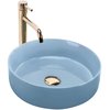 Rea SAMI L.BLUE SHINY keramické umývadlo na dosku 36 x 36 cm REA-U6619