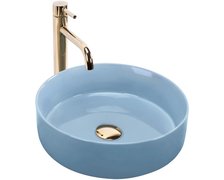 Rea SAMI L.BLUE SHINY keramické umývadlo na dosku 36 x 36 cm REA-U6619