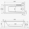 Excellent Wave SLIM – Obdĺžniková akrylátová vaňa do kúpeľne 150 × 70 cm, biely lesk (WAEX.WAV15WHS)
