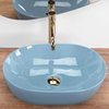Rea LISA L.BLUE SHINY keramické umývadlo na dosku 49 x 35 cm  REA-U6620