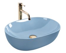 Rea LISA L.BLUE SHINY keramické umývadlo na dosku 49 x 35 cm  REA-U6620