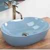 Rea LISA L.BLUE SHINY keramické umývadlo na dosku 49 x 35 cm  REA-U6620