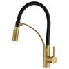 Kuchinox OLOR drezová vodovodná batéria s výtokom v tvare „U“, čierna/zlatá BKR_G78D
