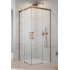 Radaway IDEA BRUSHED COPPER KDD štvorcový sprchový kút 110 x 120 x 205 cm 387063-93-01L+387064-93-01R