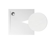 POLIMAT GEOS štvorcová sprchová vanička akrylát biela štruktúra 80 x 80 x 4,5 cm 00378