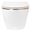 Rea CARLO MINI GOLD EDGE WC misa závesná RimFree 49x37 cm so sedátkom voľne-padajúcim C1222