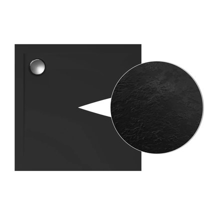 POLIMAT GEOS štvorcová sprchová vanička akrylát čierna štruktúra 80 x 80 x 4,5 cm 00379