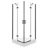 Novoterm Flow Black sprchový kút 90 x 90 x 195  cm, sklo číre