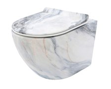 Rea CARLOS GRANIT MATT WC misa závesná RimFree 49,5x37 cm so sedátkom voľne-padajúcim C8003