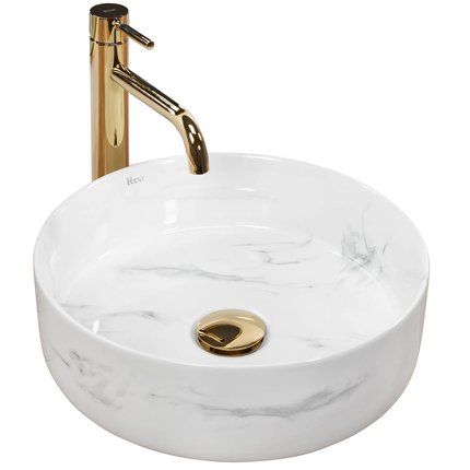 Rea SAMI NATURE MARBLE keramické umývadlo na dosku 36 cm U6606