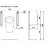 Jika Split - Urinálová keramická stena, 410x660x100 mm, biela H8476010000001