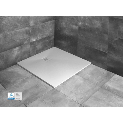 Radaway Kyntos C biela sprchová vanička z mramorového zlepenca 100 x 100 cm HKC100100-04+HKA04