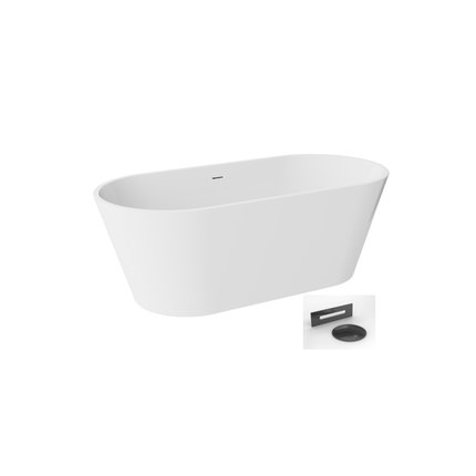 Besco DEEVA voľne stojaca akrylátová vaňa s prepadom 150 x 75 cm, #WWA-150-DGM