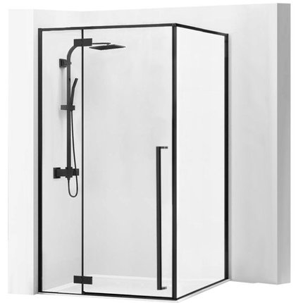 Rea FARGO U BLACK MAT sprchový kút 120 x 90 x 195 cm sklo číre K3214