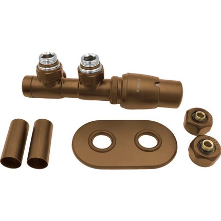 DEANTE termostatická sada na radiátor, pravá, brúsená hnedá AGI_CZP1