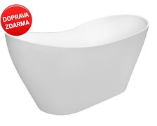 Voľne stojaca vaňa Besco Viya 170 × 72 cm – biely lesk, klik-klak chróm