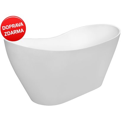 Voľne stojaca vaňa Besco Viya 170 × 72 cm – biely lesk, klik-klak chróm