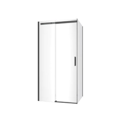 Excellent ROLS sprchový kút 100 x 90 x 200 cm, profil black, sklo číre