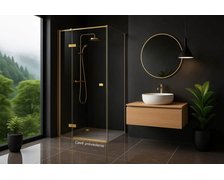 Rea ATLAS GOLD BRUSH sprchový kút 80 x 100 x 200 cm, sklo číre, ľavý K4672 + K4337