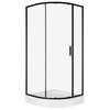 Novoterm SOLID RPS black sprchový kút s vaničkou 90 x 90 x 211 cm, sklo číre