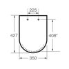 Roca GAP Square Compacto WC misa závesná Rimless, zadný odpad, biela bez sedátka A34647A000