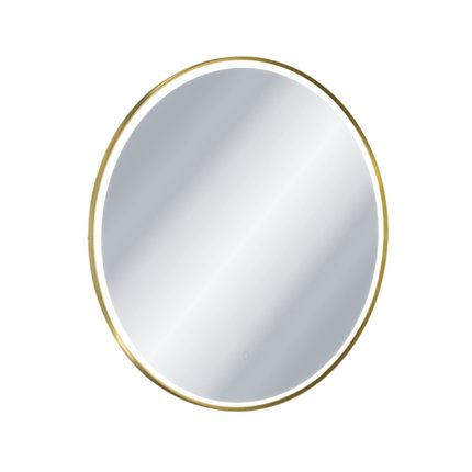 Excellent CORIDO okrúhle LED zrkadlo v hliníkovom ráme 100 cm, vyhrievacia podložka, brúsená zlatá DOEX.CO100.GB