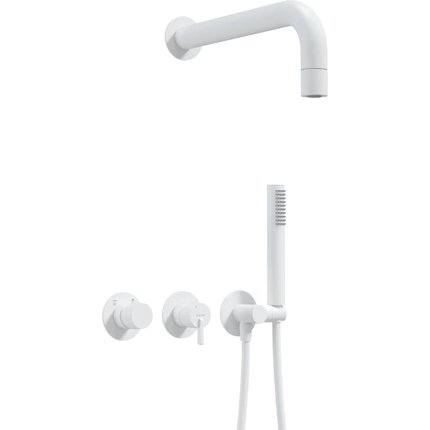 Deante SILIA podomietkový sprchový set so sprchovou hlavicou a horizontálnou batériou, bianco NQS_A0XK