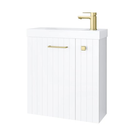 Kúpeľňová skrinka Nook set s umývadlom 55 cm biela matná 010-SU55-01+TR41366
