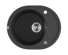 Laveo DAFNE granitový drez 58 x 48 cm, čierny SBD_783T