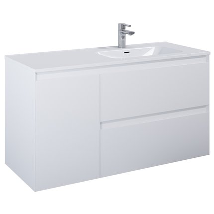 Elita SPLIT skrinka pod umývadlo 120 cm 2S + kôš, biela lesklá 169094